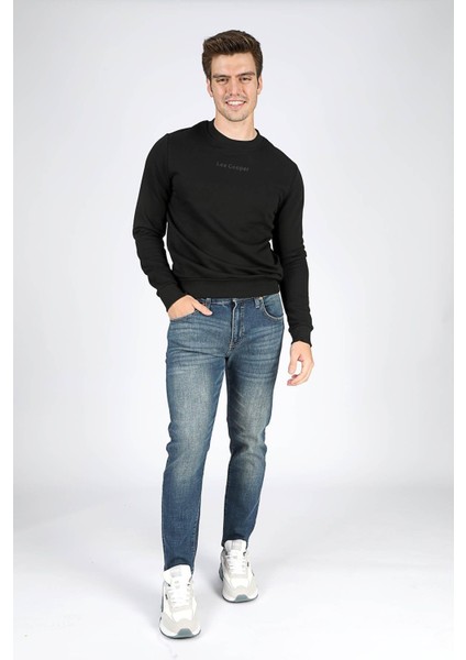 Lee Cooper Dorre Erkek O Yaka Sweatshirt Siyah