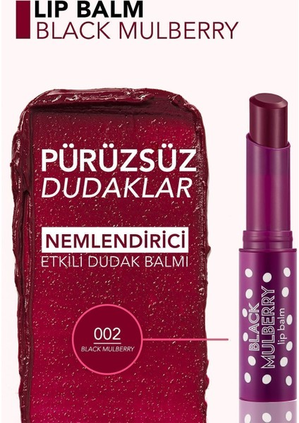 Doğal Renk Veren Meyve Aromalı Dudak Balmı (002 Black Mulberry) 8690604555376