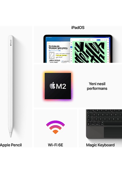 4.nesil iPad Pro 11" (M2 Çip) Wıfı 2tb Tablet Uzay Grisi MNXM3TU/A