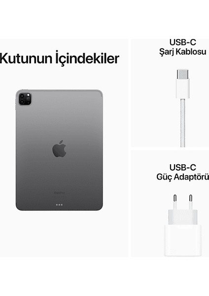 4.nesil iPad Pro 11" (M2 Çip) Wıfı 2tb Tablet Uzay Grisi MNXM3TU/A