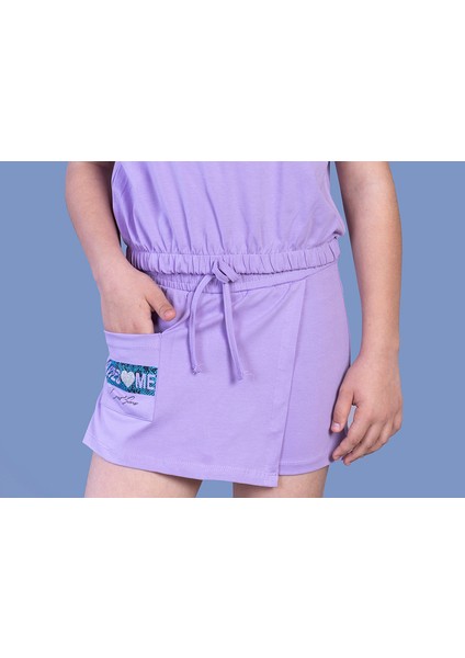 Kız Çocuk Baskılı Cep Detaylı Etekli Şort fiyatları