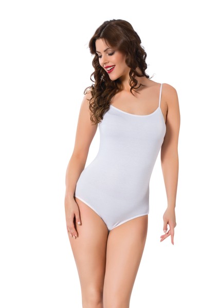 Bayan İp Askılı Çıtçıtlı Body 240 - Beyaz