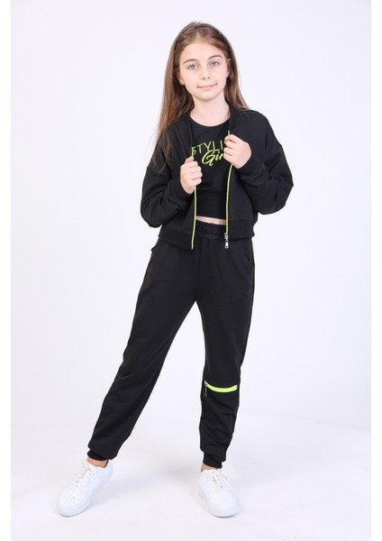 Kız Çocuk 3lü Baskılı Eşofman Takım modelleri