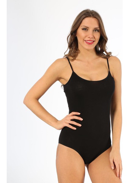 Bayan İp Askılı Çıtçıtlı Body 240 - Siyah