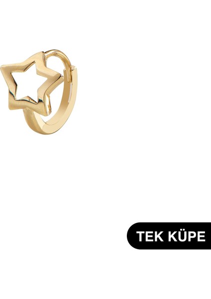 14 Ayar Tek Yıldız Halka Altın Küpe 0,65 gr indirimleri