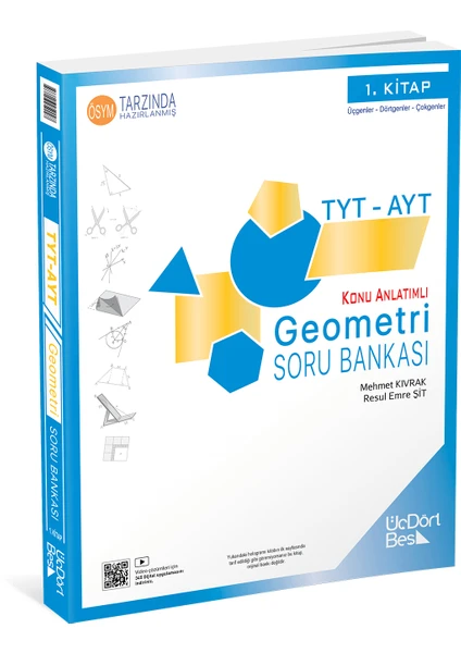 ÜçDörtBeş Yayınları TYT-AYT Geometri Soru Bankası 1. Kitap