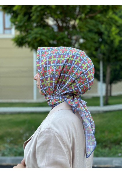 Pamuklu Soft Eşarp Yıldız Desen