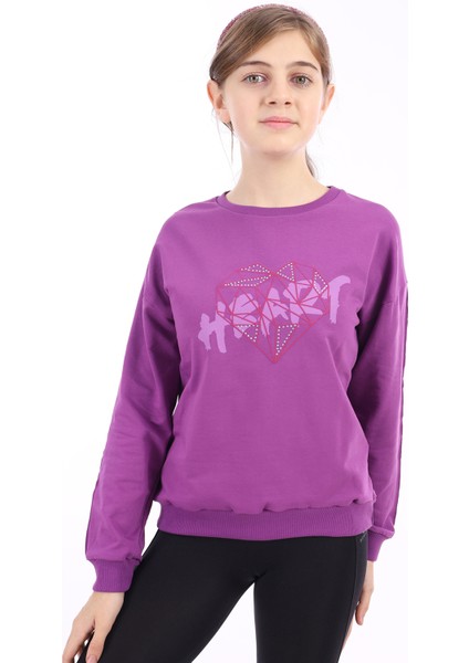 Kız Çocuk Baskılı Sweatshirt