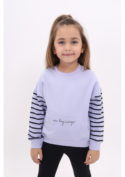 Kız Çocuk Baskılı Sweatshirt