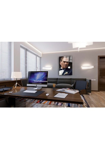Atatürk Portresi Yapay Zeka Cam Tablo fırsatları