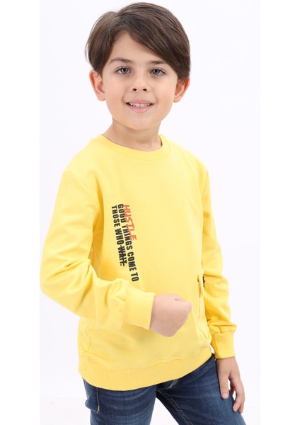 Erkek Çocuk Baskılı Sweatshirt