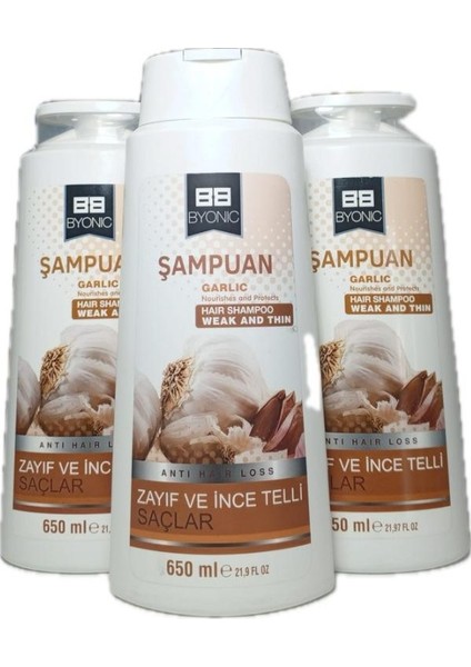 Byonıc Sarımsaklı Şampuan 650 ml X3 Adet