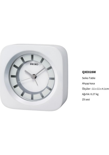QXE028W Ahşap Kasa Alarmlı Masa Saati fiyatları
