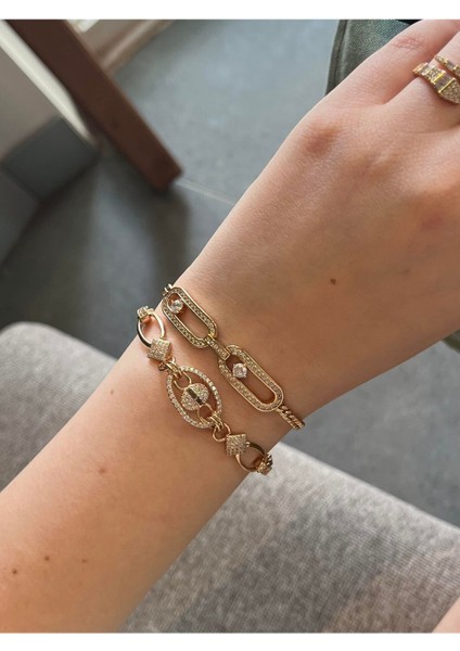 Zirkon Taşlı Rose Gold Bileklik