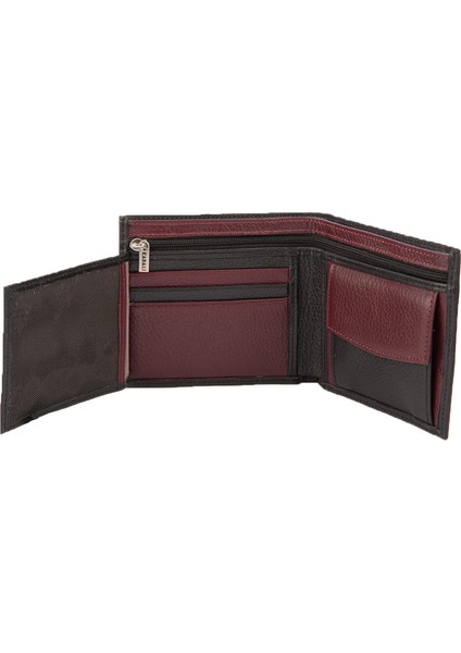 Deri Erkek Cüzdan Siyah-Bordo C163-15 modelleri