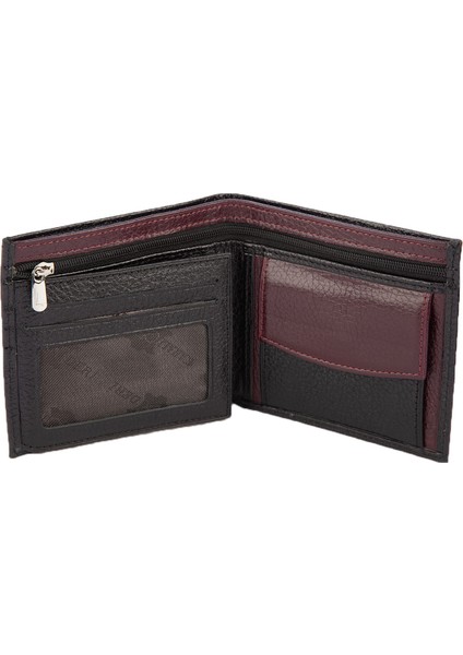 Deri Erkek Cüzdan Siyah-Bordo C163-15 fırsatları