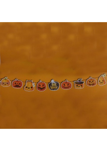 Halloween Temalı 8 Farklı Banner Afiş Banner Kağıt Süs 150 cm Ipe Dizili