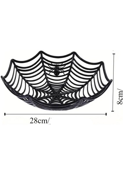Halloween Örümcek Ağı Şeklinde Plastik Malzeme Koyma Kasesi 28X8 cm Siyah 1 Adet fiyatları