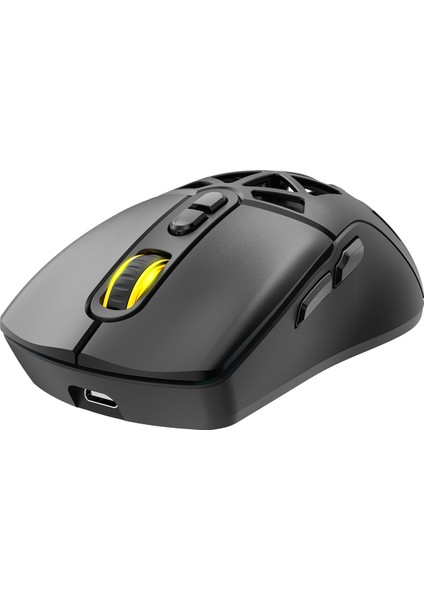 Nexus Air V1 Kablosuz 10000 Dpi Pixart PMW3325 Sensör Makro Yazılımlı & Değiştirilebilir Kapaklı RGB Kablosuz Gaming Mouse - Siyah (2.4 GHz Kablosuz + BT5.1 + Type-C ile Kullanım Desteği)