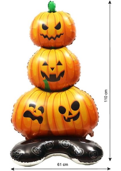 Halloween Üç Katlı Ayaklı Balkabağı Ağacı Folyo Balon 61X110 cm 1 Adet fiyatları