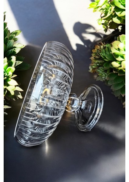 Kristal Kesme Ayaklı 28 cm Sunumluk