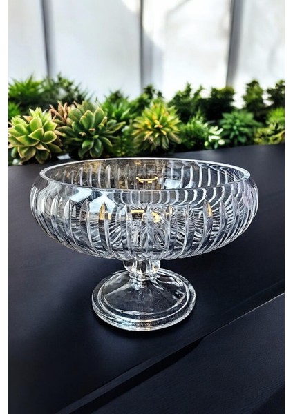 Kristal Kesme Ayaklı 28 cm Sunumluk