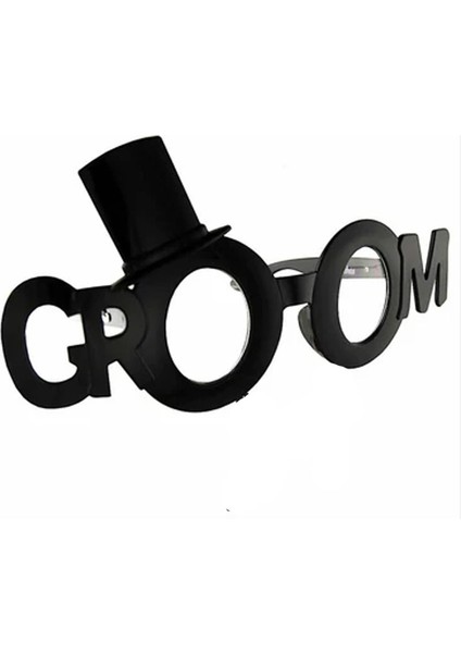 Groom Yazılı Damat Bekarlığa Veda Bride Konsept Parti Gözlüğü Siyah Renk 1 Adet