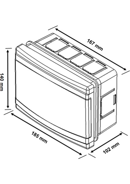 Borled_6'lı Sıva Altı Sigorta Kutusu (Hf) Beyaz 140X185X102X167MM_ BR-803
