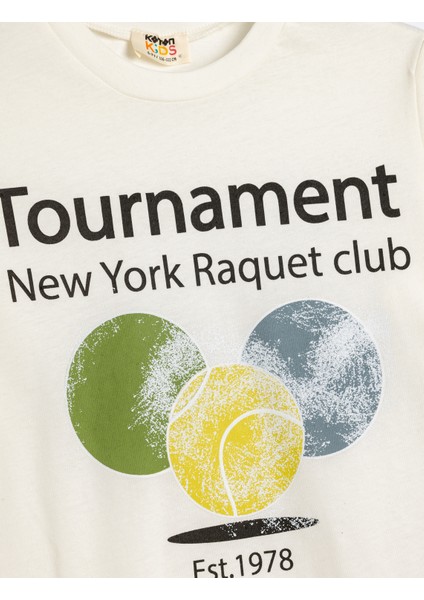 Tişört Tenis Baskılı Uzun Kollu Bisiklet Yaka Pamuklu modelleri