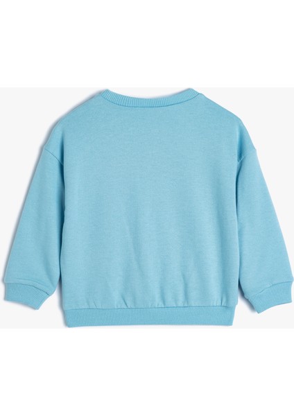 Sweatshirt Koala Baskılı Uzun Kollu Şardonlu Pamuklu fiyatları