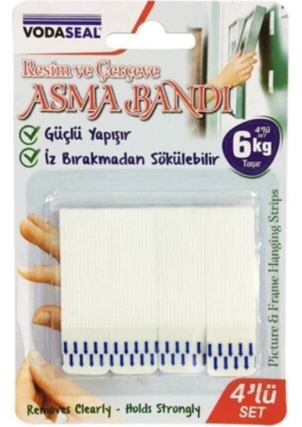 Resim ve Çerçeve Asma Bandı - 4 Lü Set