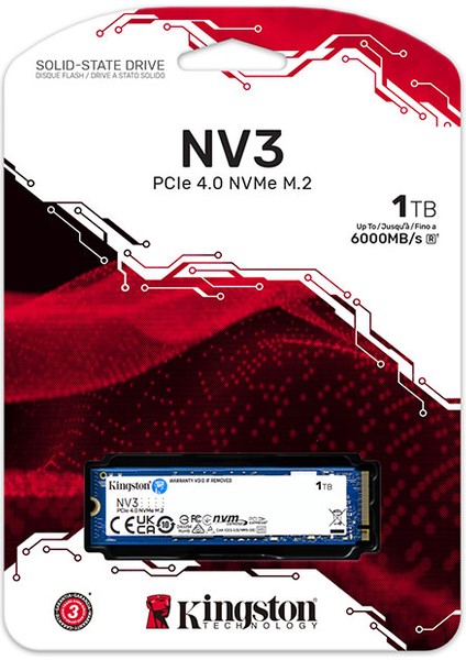 Kıngston SNV3S/1000G 6000/4000MB/S 1tb 2280 Nvme SSD