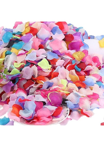 10 Farklı Renkte Gül Yaprağı Şekilli Düğün Paketi Kumaşnfeti 144 Lü ( 1440 Adet )