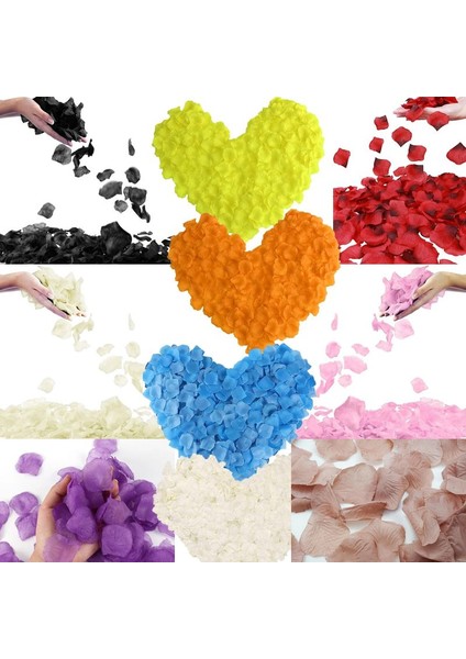 10 Farklı Renkte Gül Yaprağı Şekilli Düğün Paketi Kumaşnfeti 144 Lü ( 1440 Adet ) modelleri