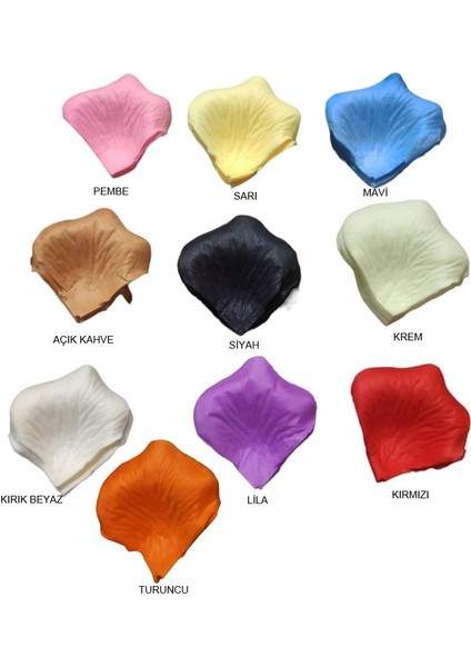 10 Farklı Renkte Gül Yaprağı Şekilli Düğün Paketi Kumaşnfeti 144 Lü ( 1440 Adet ) fırsatları