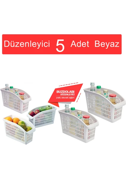 Krm Home 5 Adet Buzdolabı Içi Düzenleyici Sebze Meyve Sepeti Mutfak Banyo Tezgah Altı Üstü