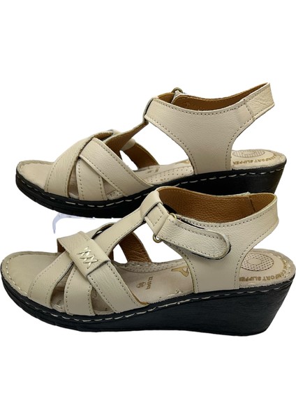 Tam Ortopedik Deri Kadın Sandalet Deri Sandalet