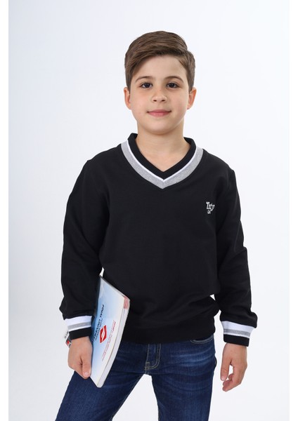 Erkek Çocuk Okul Nakışlı Sweatshirt
