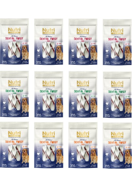 Dental Twist 3 Çeşit Karma S-M Irk Için Köpek Ödülü 80 gr. x 12 Adet