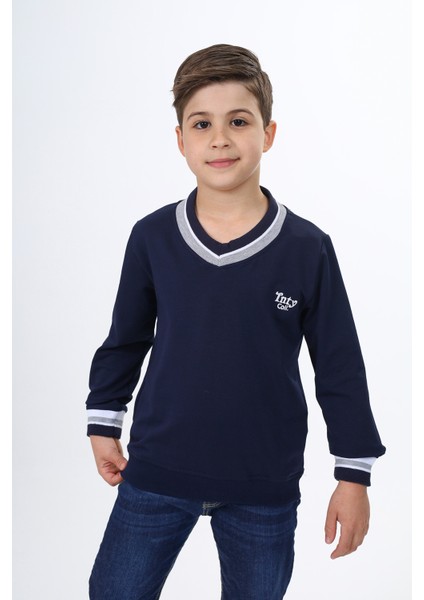 Erkek Çocuk Okul Nakışlı Sweatshirt