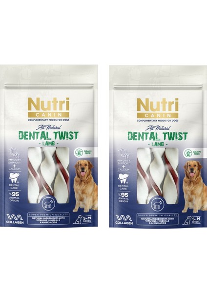 Dental Twist Kuzu Etli S-M Irk Için Köpek Ödülü 80 gr. x 2 Adet