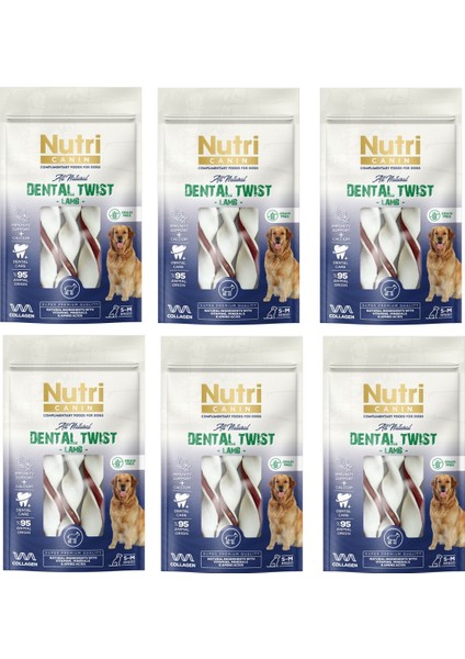 Dental Twist Kuzu Etli S-M Irk Için Köpek Ödülü 80 gr. x 6 Adet