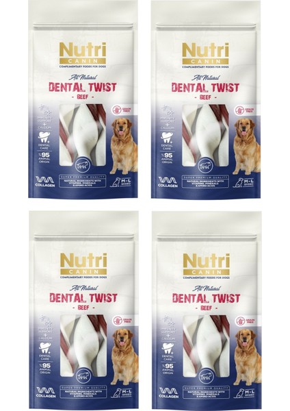 Dental Twist Sığır Etli M-L Irk Için Köpek Ödülü 120 gr. x 4 Adet