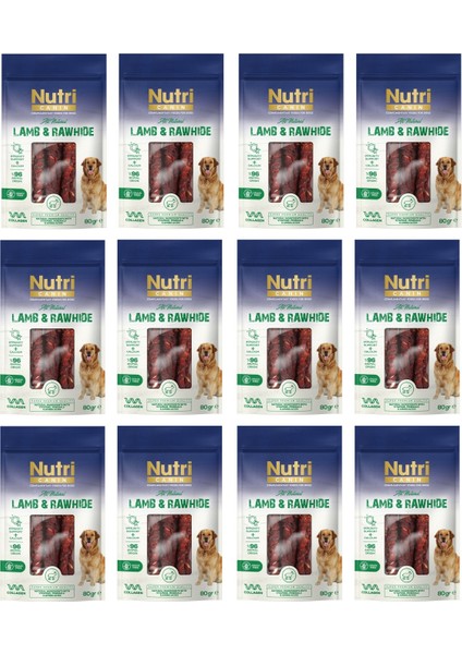 Rawhide Kuzu Etli Köpek Ödülü 80 gr. x 12 Adet