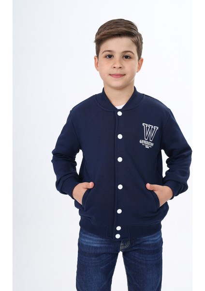 Erkek Çocuk Okul Nakışlı Hırka