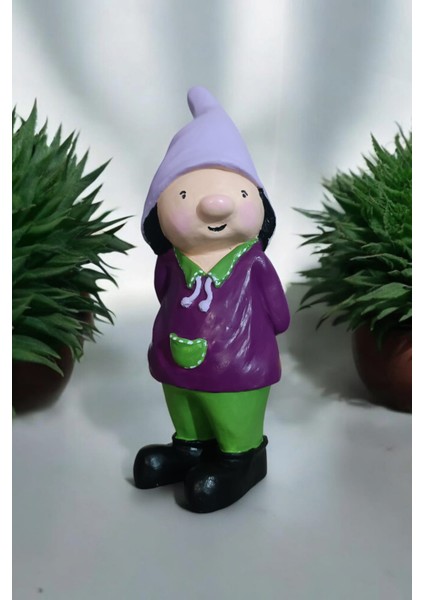 Dekoratif Bahçe ve Balkon Cüceleri Farklı Renklerde Seramik Tozu El Boyaması (24 x 10 Cm) 1 Adet