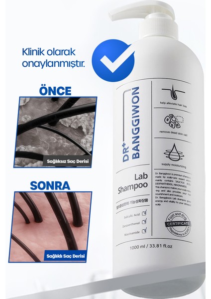 Lab Acil Bakım Şampuanı Uzamayan Yorgun Saçlara Emergency Care Anti Hair Loss Shampoo 1000 ml