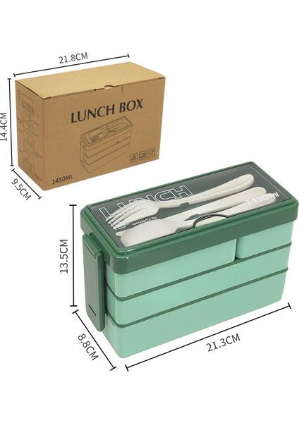 Dikdörtgen Plastik Bölmeli Öğle Yemeği Kutusu (Yurt Dışından)