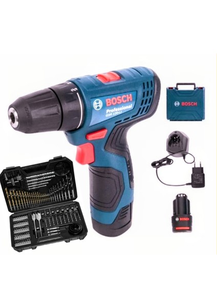 Gsr 120 Lı Çift Batarya ve Bosch V-Line 103 Parça Vidalama Ucu Seti