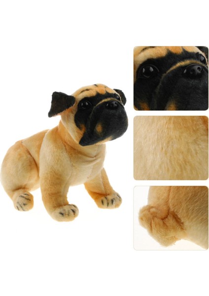 Süper Gerçekçi Sesli Köpek Peluş Pug Cinsi 30 cm Havlayan Köpek Ithal